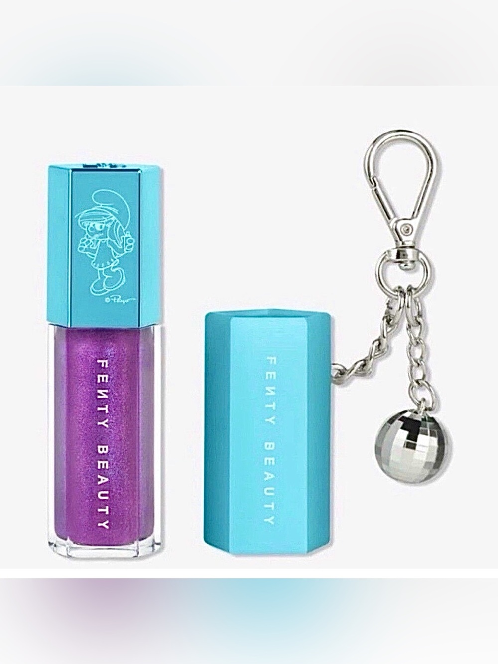 FENTY Smurfette Effect Gloss Bomb Universal Lip Luminizer+Keychain Lmt. Ed. NIB